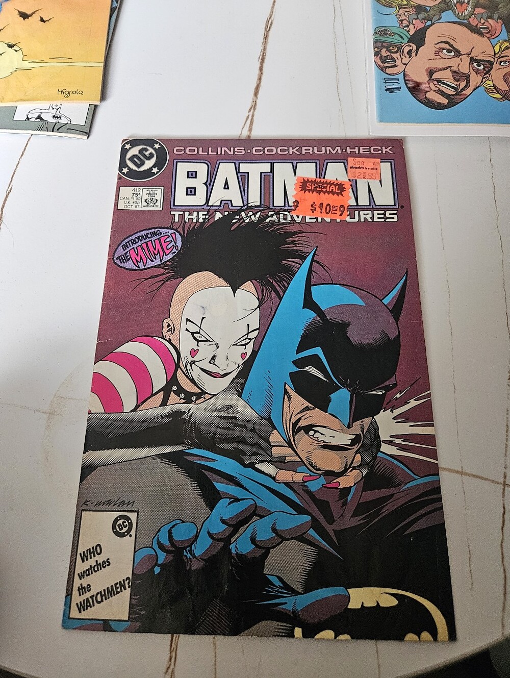 DC Batman Comic Cover — Purple, Blue & Pink Artwork